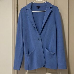Talbots Periwinkle Knit Single-Button Blazer